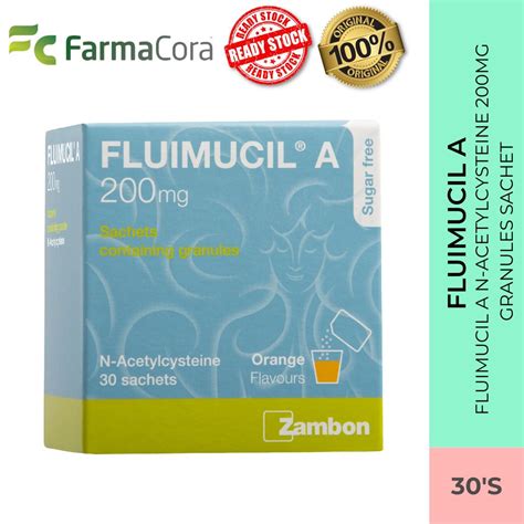 Fluimucil A N Acetylcysteine 200mg Granules Sachet 2s X 15 Farmacora
