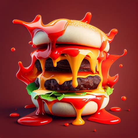 Premium Photo Cheese Burger Restaurant Table