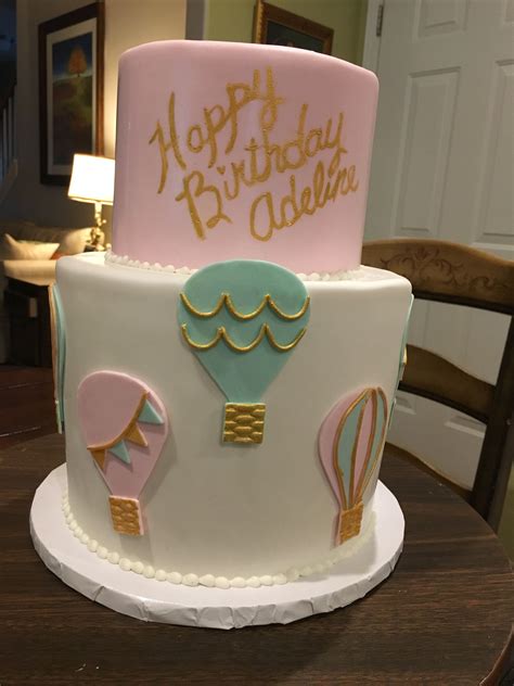 Hot Air Balloon First Birthday Cake