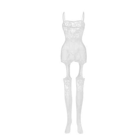 Babydoll Lace Bodystocking Womens Lace Stockings Erotic Lingerie Clothless Sleepwear Babydoll