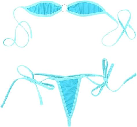 dPois Micro Bikini Bandeau Mujer Push Up Braga Alta Trajes de Baño Bikinis Brasileños Bañador