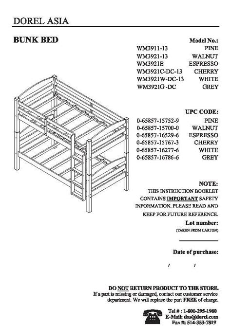 Bunk Bed assembly Instructions Pdf | AdinaPorter