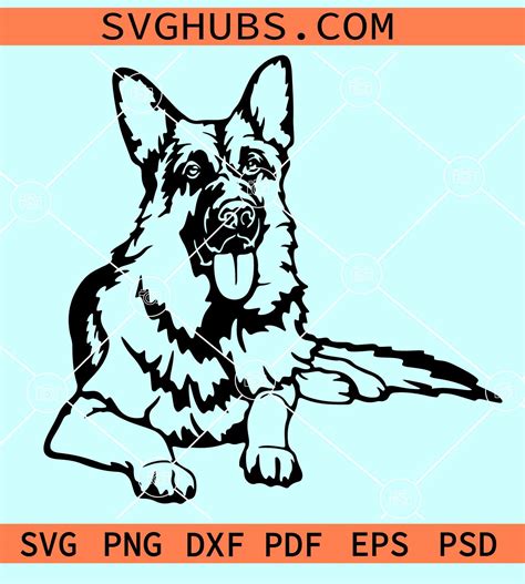 German Shepherd Svg File K9 Dog Svg Dog Breed Svg Dog Svg File