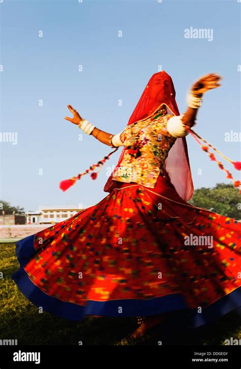 Artist Performing Traditional Rajasthan Folk Dance Jaipur Rajasthan