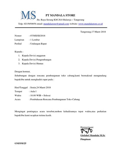 Contoh Surat Bahasa Inggris Block Style