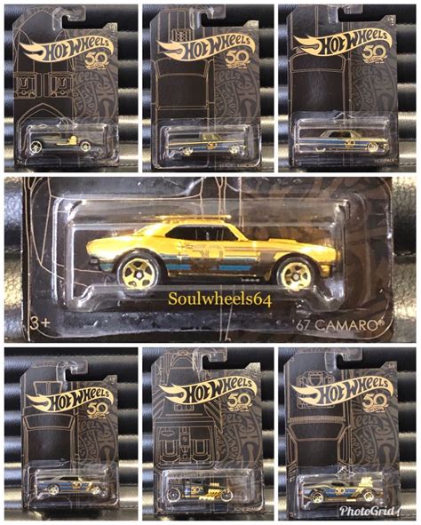 Hot Wheels 50th Anniversary Black Gold Satin Series Complete 7 Cars Hobbies Toys Toys
