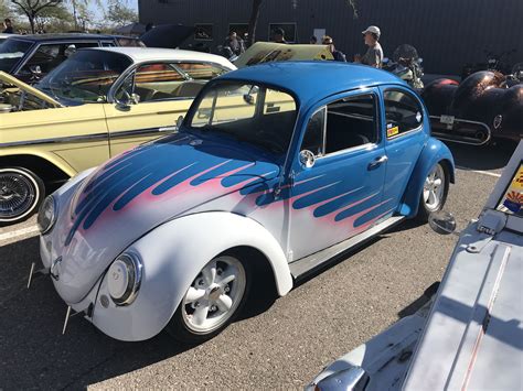 1965 80s Themed Vw Beetle Coupe In Parking Lot