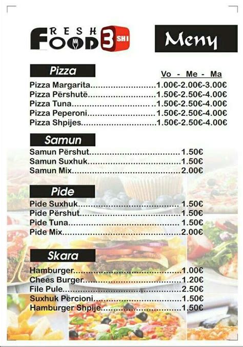 Menu At Fresh Food 3 Shi Restaurant Prishtina