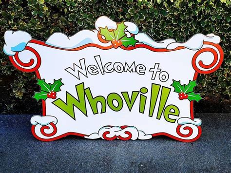 Grinch Yard Decoration Whoville Sign Set Welcome To Whoville 622