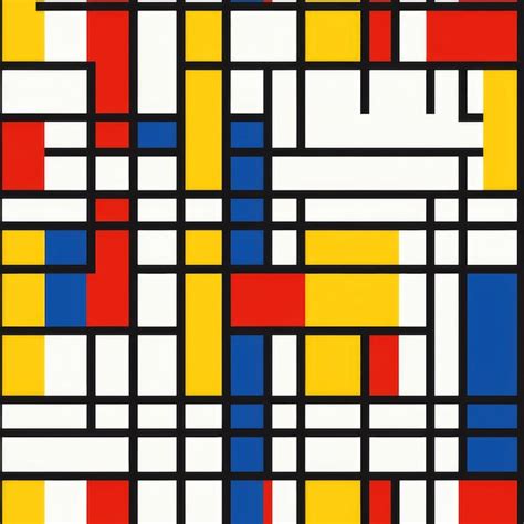 Premium Ai Image Colorful Geometric Form Abstract Mondrian Style