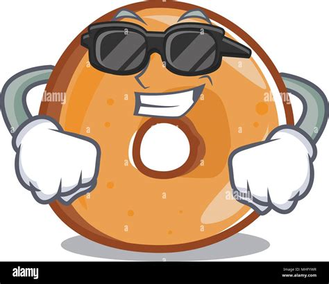 Super Cool Bagels Character Cartoon Style Vector Illustration Stock