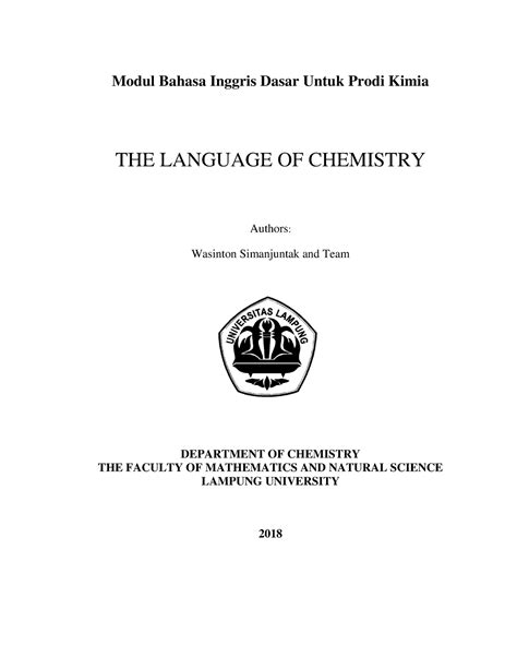 Modul (Buku Ajar) Dasar Bahasa Inggris Sains - Modul Bahasa Inggris