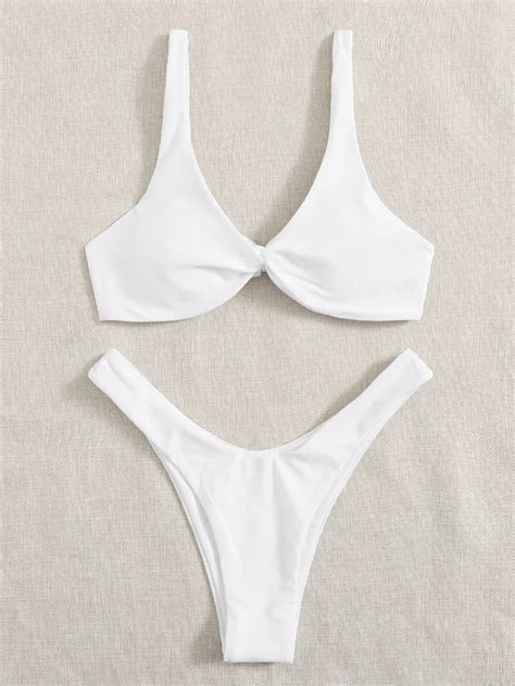 Sexy Bikini Bademode F R Frauen Gepolsterter Bh Hohes Bein Push Up