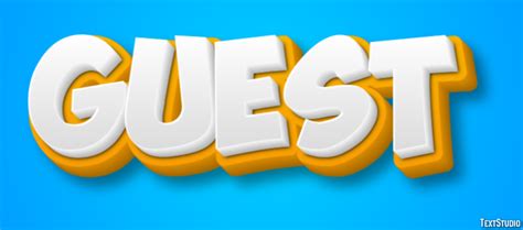 Guest Yellow White 3d Text Effect Generator