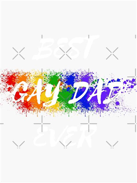 Pegatina El mejor papá gay de todos los colores del arco iris para padres orgullosos en negro