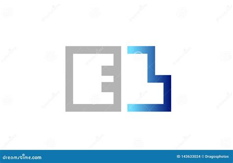 Blue Grey Alphabet Letter Logo Combination Design Stock Vector