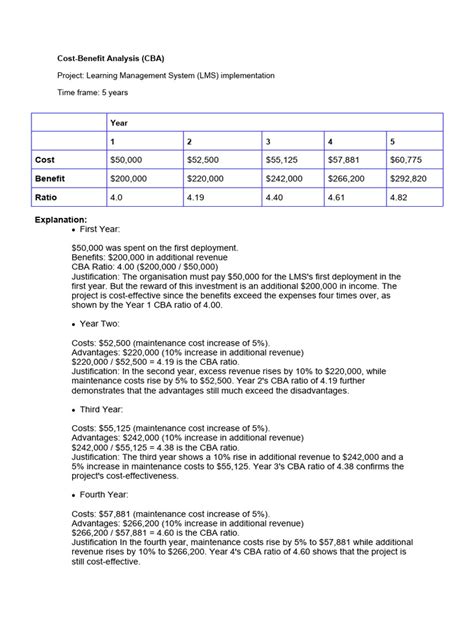 Cost-Benefit Analysis - Template | PDF | Cost–Benefit Analysis | Economies