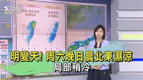 早安氣象20231019 明變天 周六晚日晨北東濕涼 局部稍冷｜tvbs新聞 Tvbsnews02 Youtube