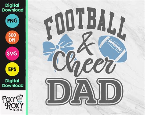 Football And Cheer Dad Svg Football Dad Vector Cut File Etsy