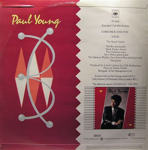 Paul Young Come Back And Stay Yours Extended Club Mix Versions