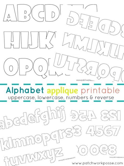 alphabet applique templates printable patchwork posse