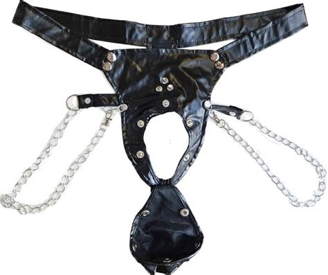 String Man Sexy Lingerie Heren XL Open Voorkant Roze Mannen String