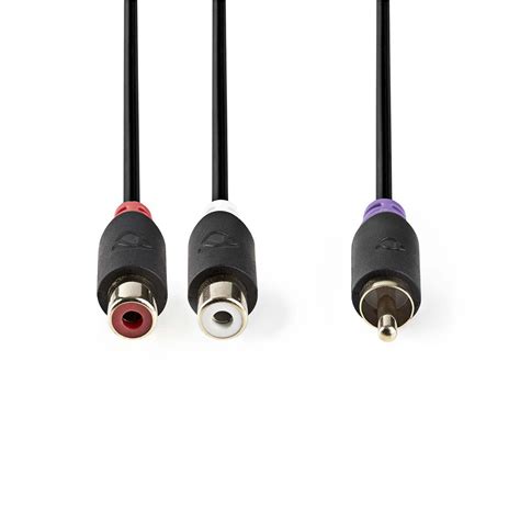 Subwooferkabel | RCA male - 2x RCA female | 0,2 m | Antraciet - Fixxar