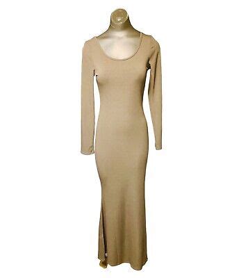 Brand New Beige Nude Womens Dress Size Large Stretch Ribbed EBay