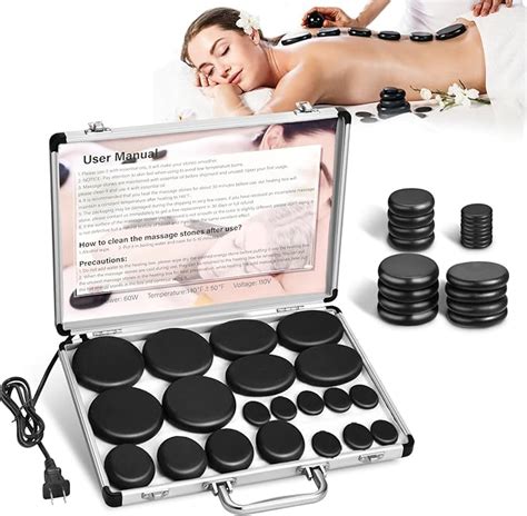 Amazon Granpay 20 Hot Stones For Massage With Warmer Hot Stones
