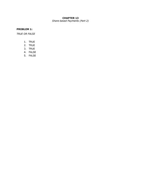 Chapter 13 share-based payments part 2 problem 1&2 - CHAPTER 13 Share