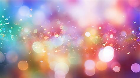 Vibrant Bokeh Overlay Texture With Colorful Rainbow Background Night