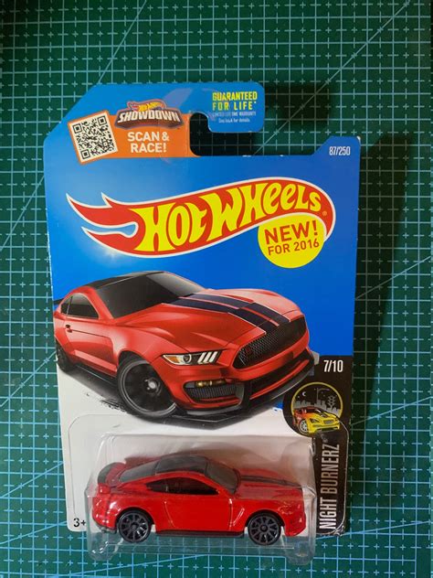 Hot Wheels Ford Shelby Mustang Gt R Red With Black Stripes Nightburnerz Long Card Hard To