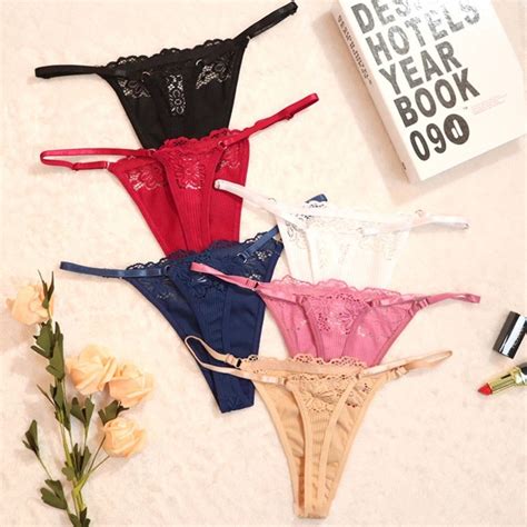 ZXYOUPING 1 3pcs Lace Sexy Panty Women For Set G String Hollow Low Rise T Back Plus Size Bikini
