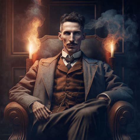 A Full Body Portrait Of Nikola Tesla Is Brought To Life In An Epic