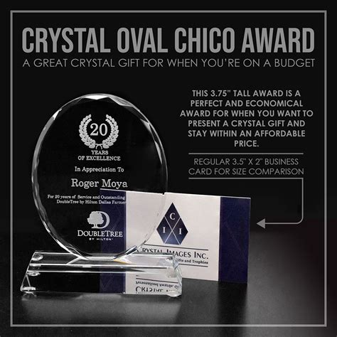 Engraved Crystal Oval Chico Award Crystal Images Inc