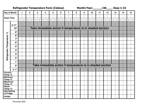 40 Printable Temperature Log Sheets Word Excel Pdf 59 Off