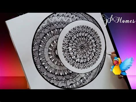 How To Draw Moon Mandala Art For The Beginners Step By Step Doodle Art