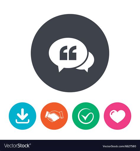 Chat Quote Sign Icon Quotation Mark Symbol Vector Image