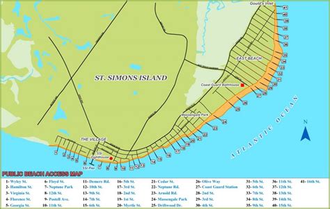 St Simons Island Beach Map Ontheworldmap