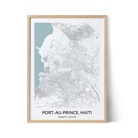 Port Au Prince Haiti Map Port Au Prince Map Poster Your City Map Art