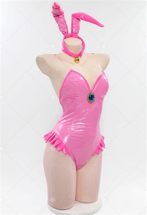 Peach Derivative Sexy Lingerie Bunny Bodysuit Pink Bunny Costume With Headband And Stockings