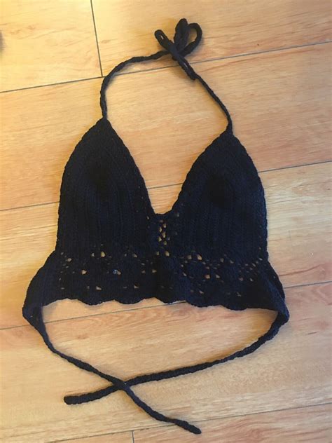 Balinese Handmade Crochet Triangle Bra Bikini Top Siz Gem