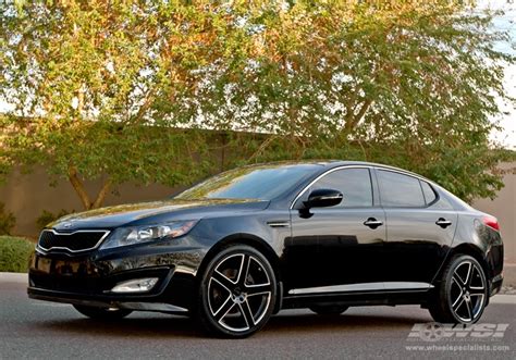 2012 Kia Optima with 20" TSW Rivage in Gloss Black (Milled Spokes) wheels | Wheel Specialists, Inc.