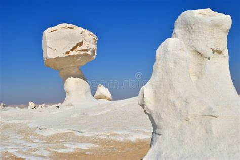 The Limestone Formation In White Desert Sahara Egypt Stock Photo