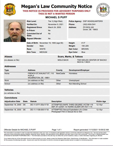 Homeless Sex Offender Notification Dover Delaware State Police State Of Delaware