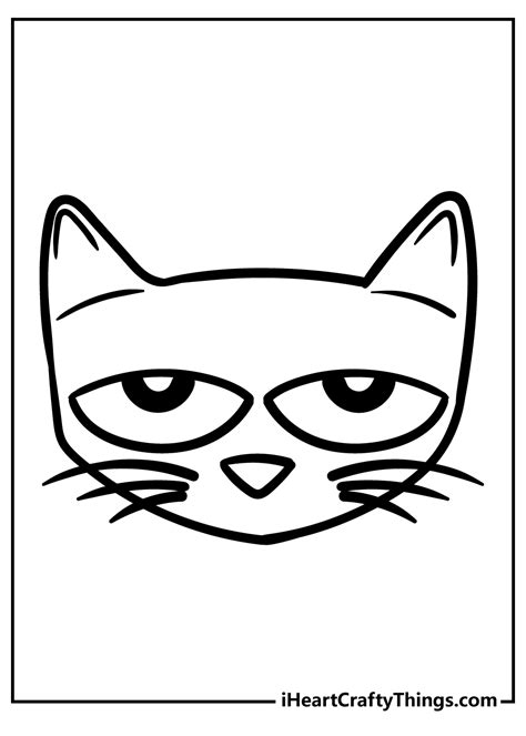 pete  cat face coloring page