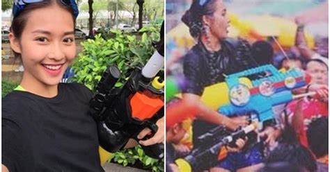 Hot girl Việt quậy tưng bừng trong ngày hội té nước ở Thái Lan