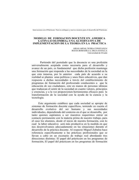 Modelo de formación docente en América latina