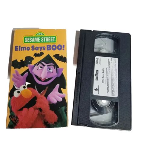 Sesame Street Elmo Says Boo Vhs Tape 1997 Vcr Count Dracula Kids