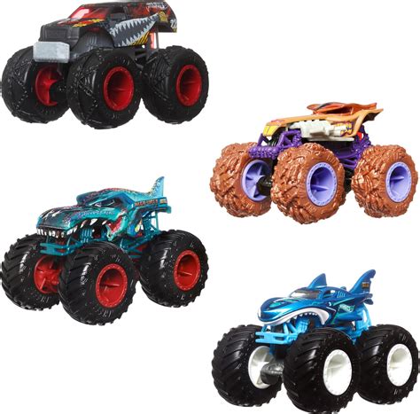 Amazon Hot Wheels Monster Trucks Scale Toy Monster Trucks Set Of Giant Wheels